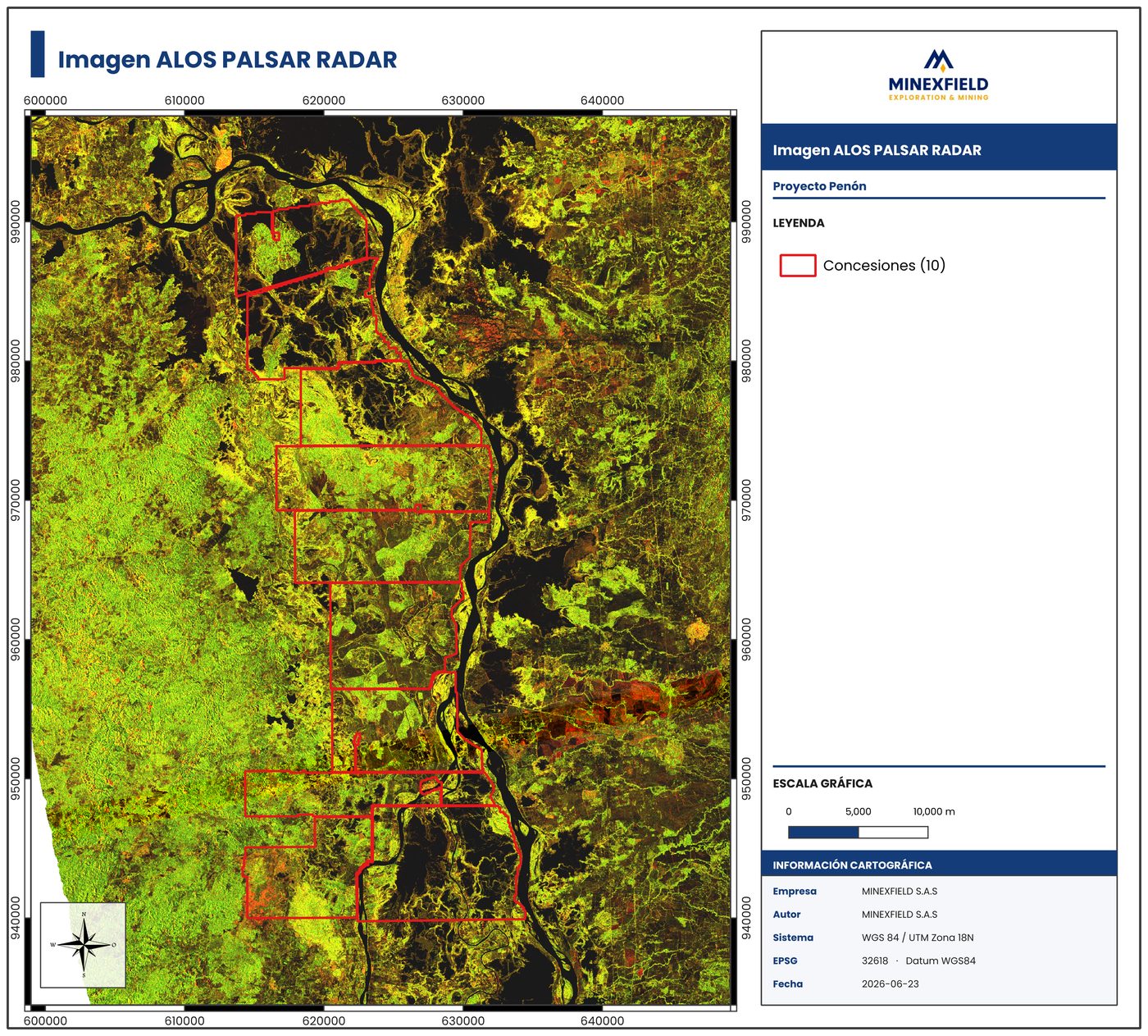 Imagen ALOS PALSAR Radar