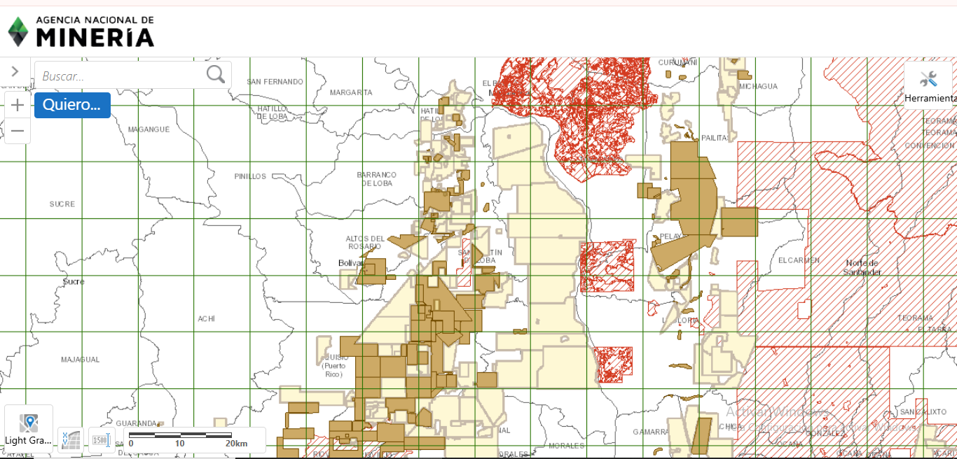Mapa oficial de polígonos del Proyecto Minero El Peñón — Agencia Nacional de Minería